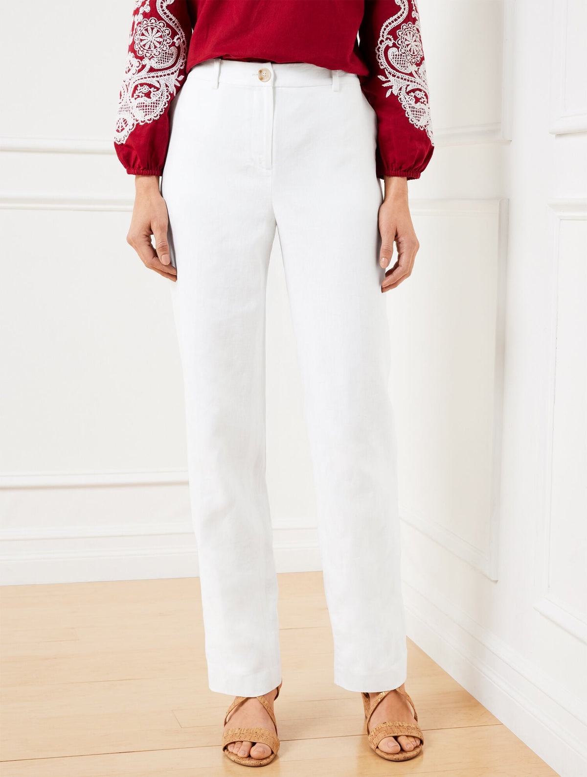 TALBOTS SOUTHAMPTON STRAIGHT LEG LINEN PANTS | Talbots