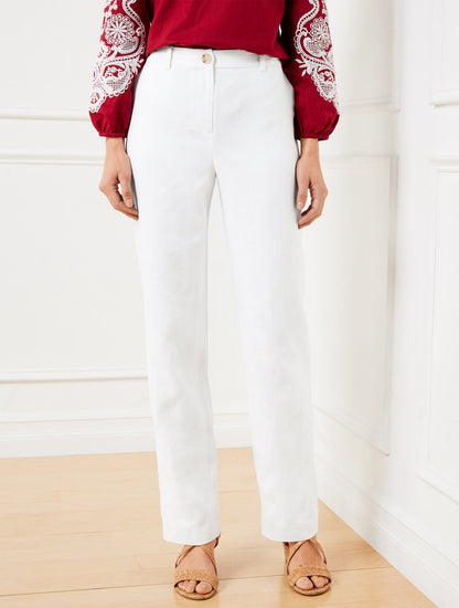 TALBOTS SOUTHAMPTON STRAIGHT LEG LINEN PANTS | Talbots