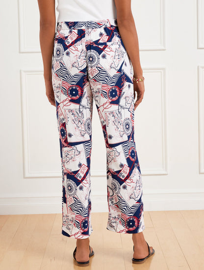 STRAIGHT ANKLE PULL-ON PANTS - CÔTE D’AZUR | Talbots