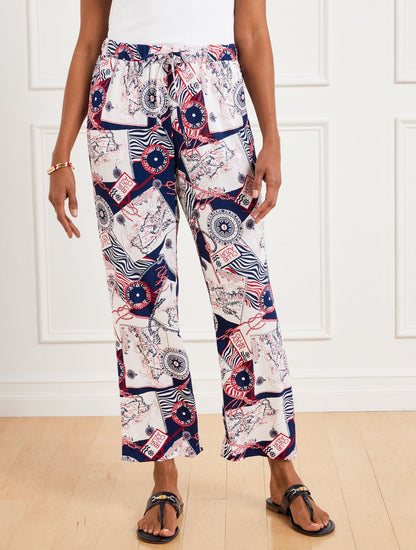STRAIGHT ANKLE PULL-ON PANTS - CÔTE D’AZUR | Talbots