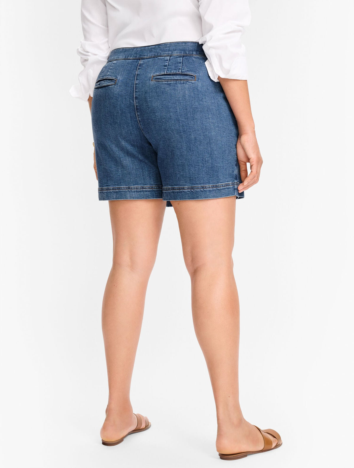 PLUS EXCLUSIVE SUMMERWEIGHT DENIM SKORT - ALESSIA WASH | Talbots