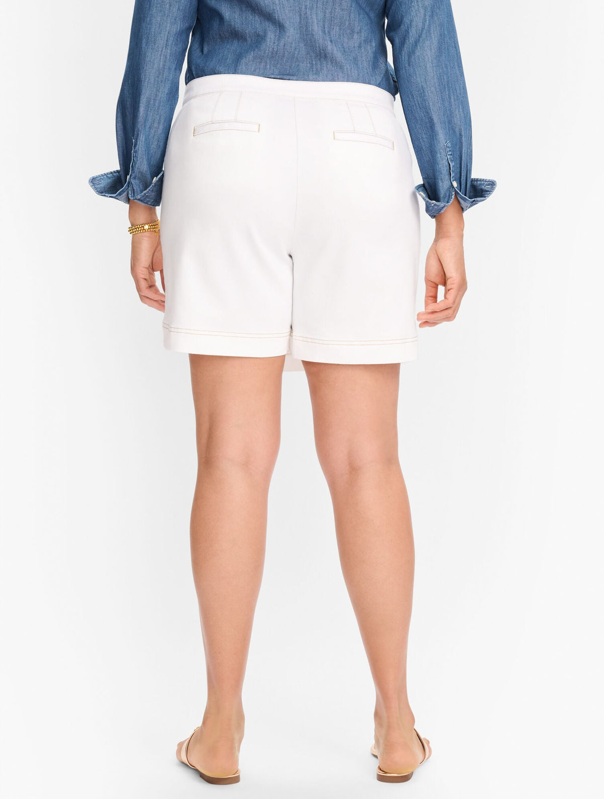 PLUS EXCLUSIVE SUMMERWEIGHT DENIM SKORT - WHITE | Talbots
