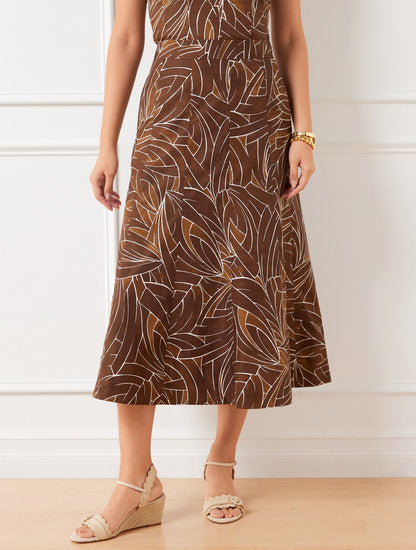 MODERN POPLIN SEAMED MIDI SKIRT - LIVELY LINES | Talbots