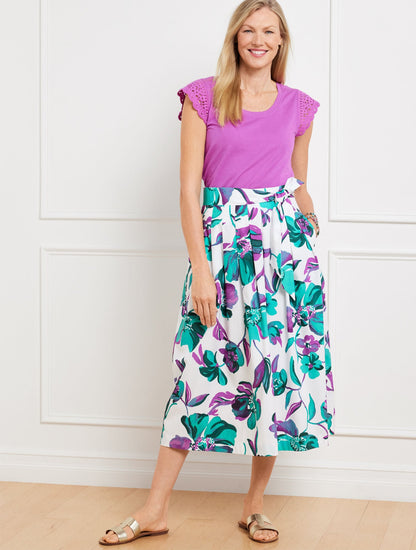 PIPER PLEATED SKIRT - PAINTED BLOOMS | Talbots