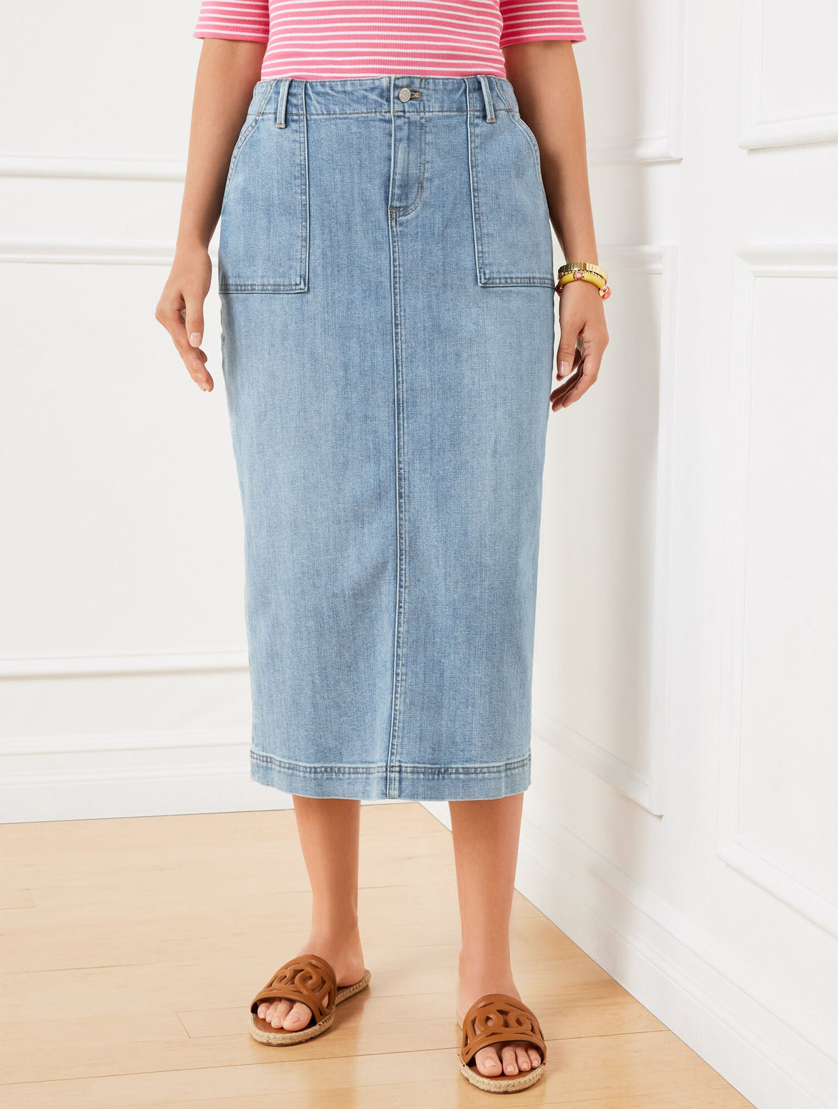 DENIM MIDI SKIRT - CORNELIA WASH | Talbots