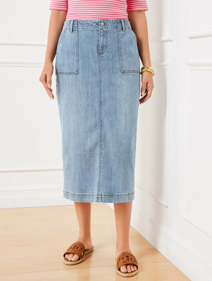 DENIM MIDI SKIRT - CORNELIA WASH | Talbots