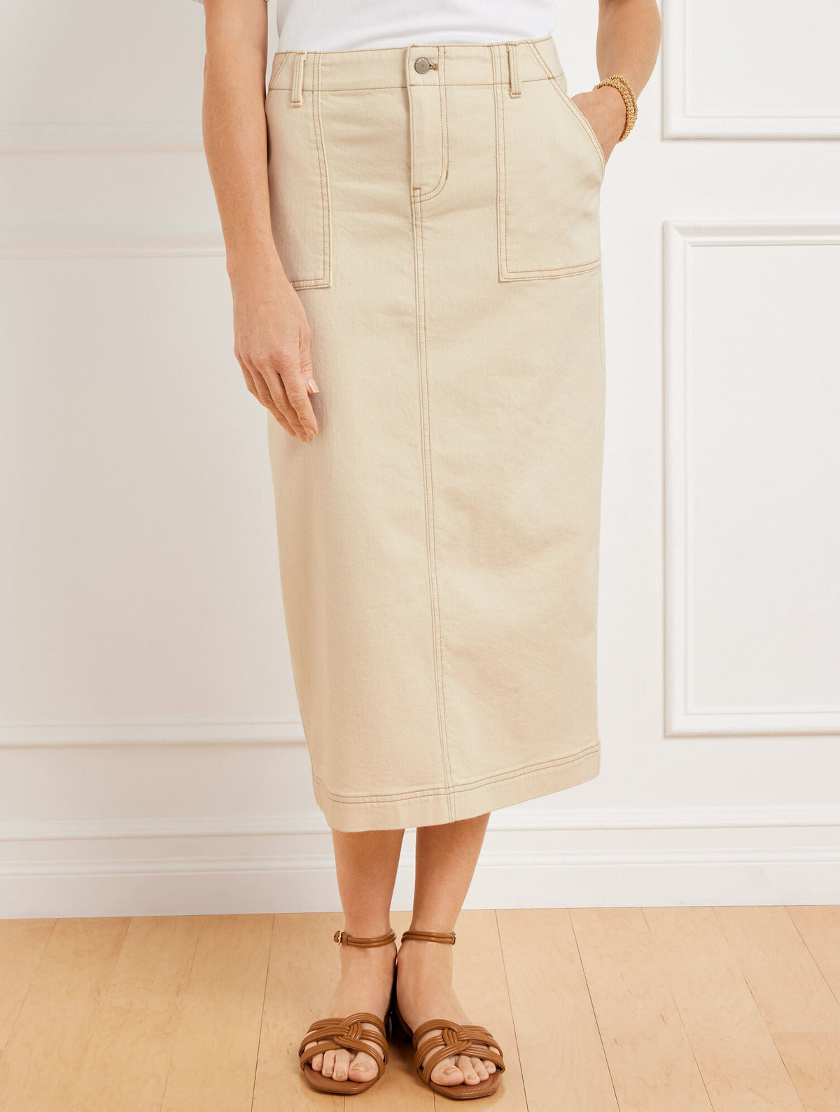 DENIM MIDI SKIRT | Talbots