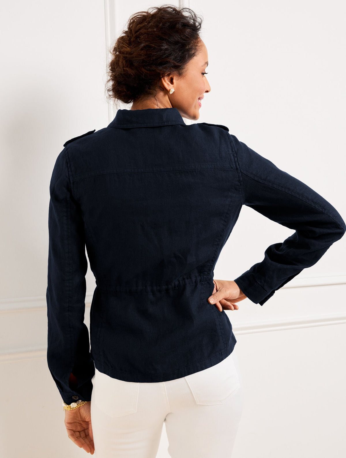 WASHED LINEN SHIRT JACKET - WHITE | Talbots