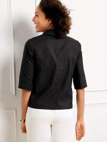 SLUB TWILL JACKET | Talbots
