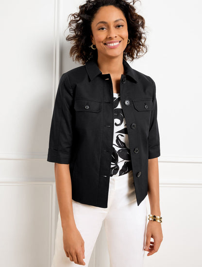 SLUB TWILL JACKET | Talbots