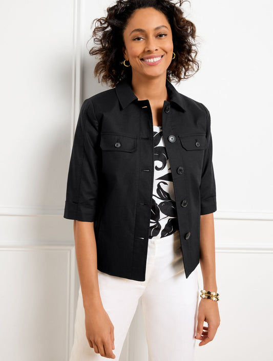 SLUB TWILL JACKET | Talbots