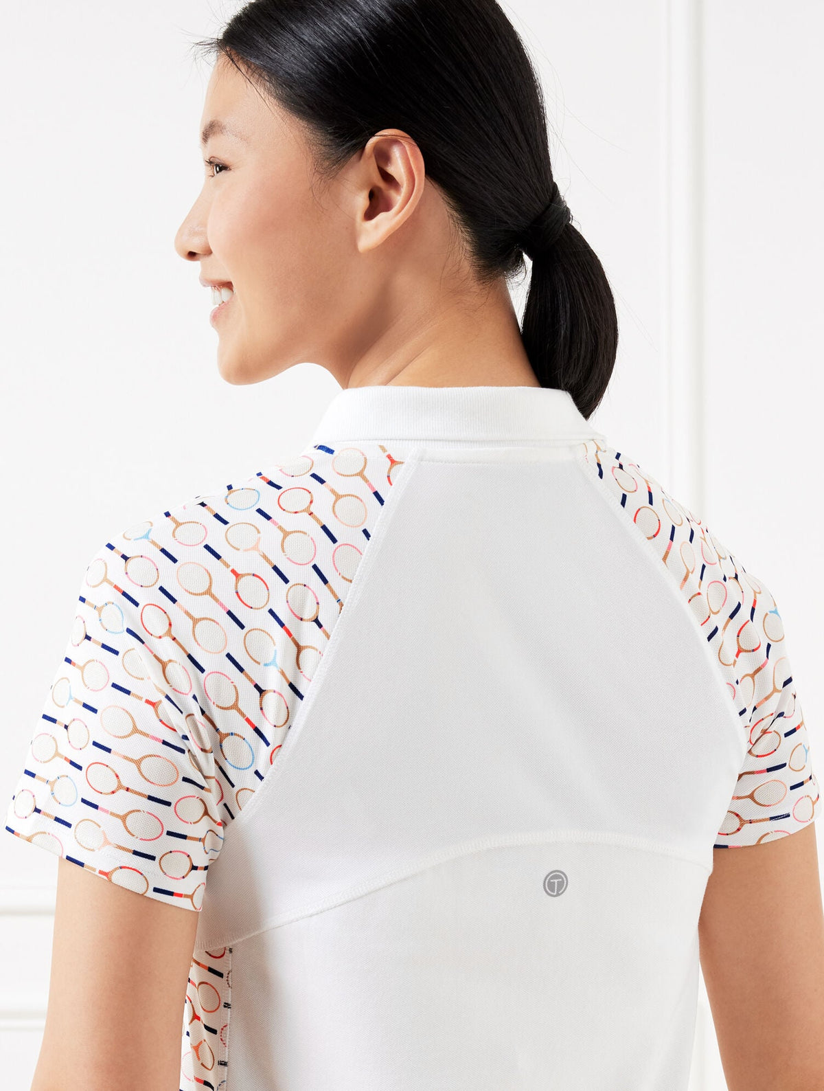 PIQUÉ SHORT SLEEVE POLO - TENNIS RACKET | Talbots