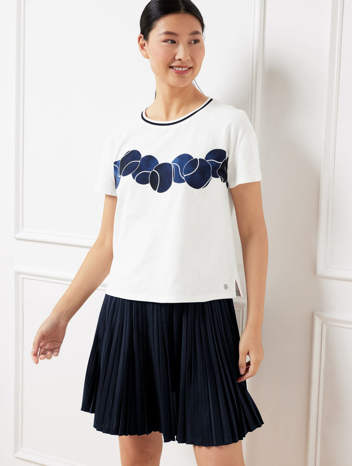 PIQUÉ OVERSIZED CREWNECK TEE - TENNIS BALL | Talbots