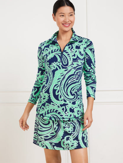 MODAL FRENCH TERRY HALF-ZIP PULLOVER - IMPRESSIVE PAISLEY | Talbots