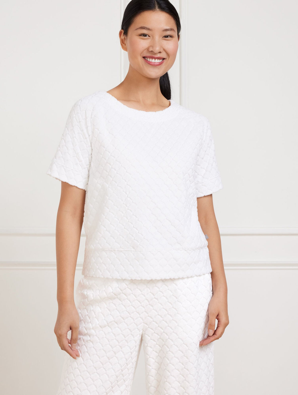 TOWEL TERRY CREWNECK TEE - SEASHELL | Talbots