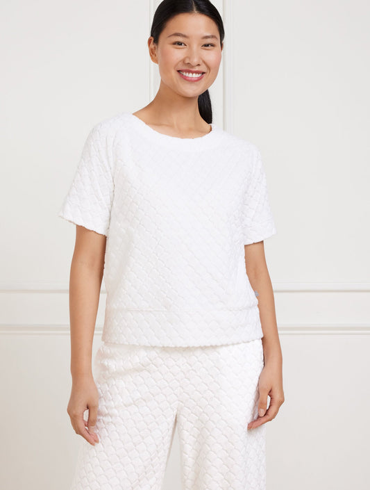 TOWEL TERRY CREWNECK TEE - SEASHELL | Talbots