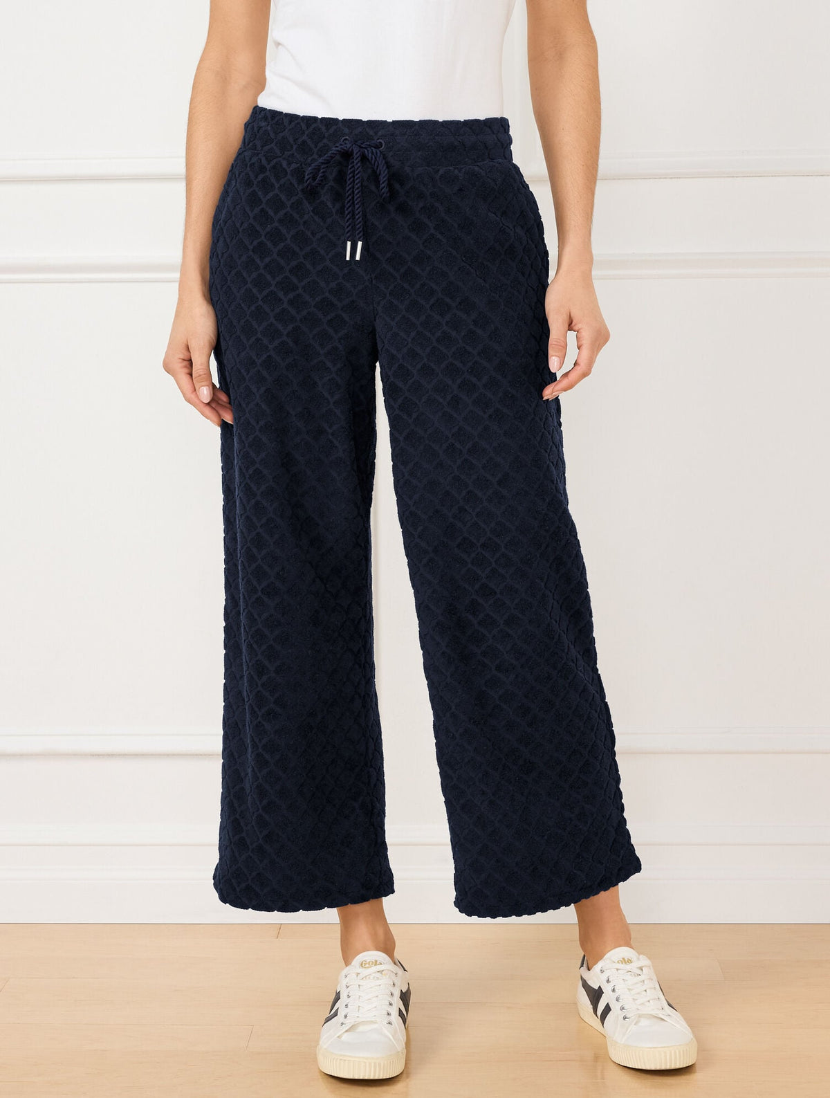 WIDE LEG TOWEL TERRY PANTS - SEASHELL | Talbots