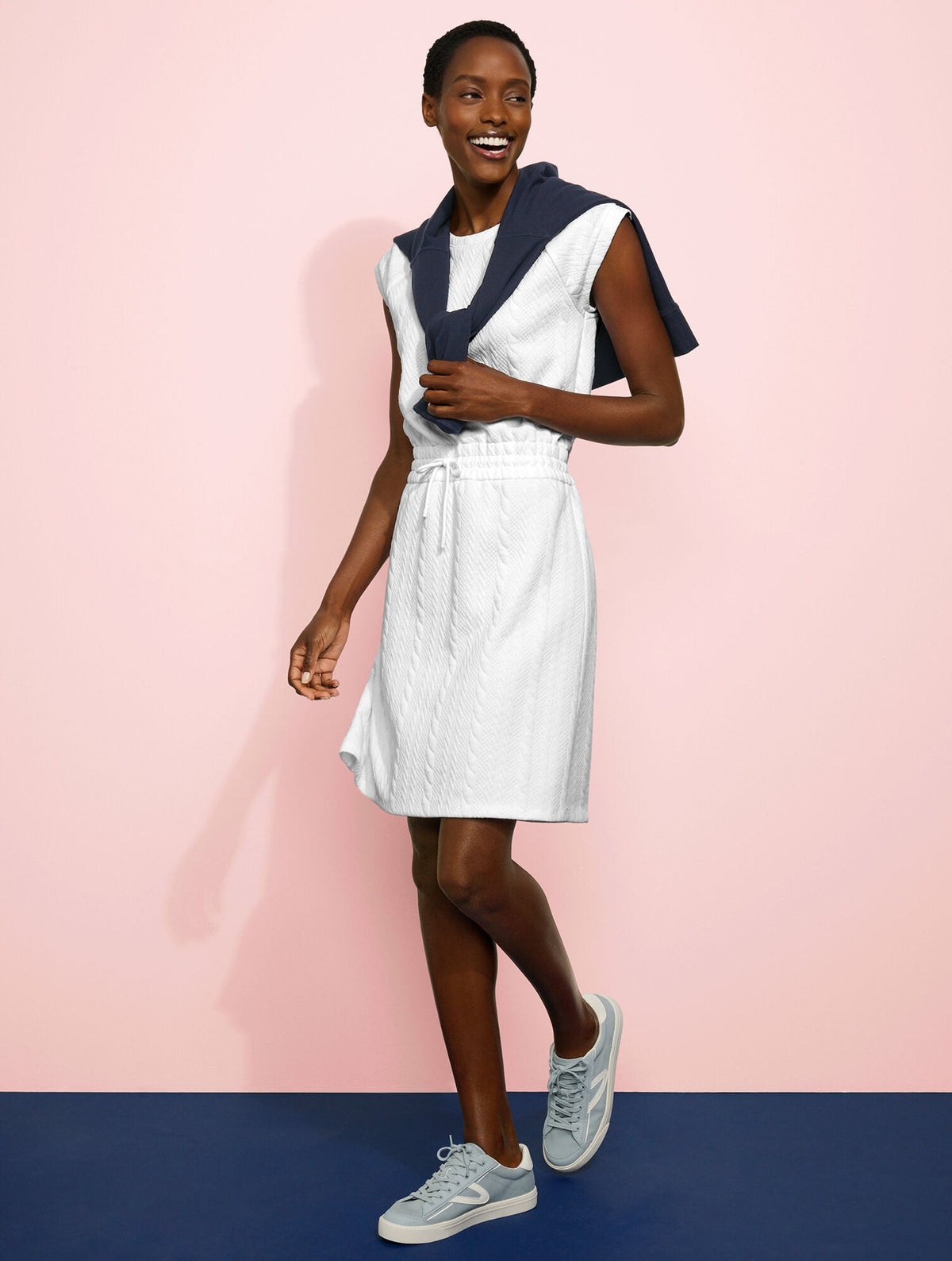 CREWNECK T-SHIRT DRESS - CABLE JACQUARD | Talbots