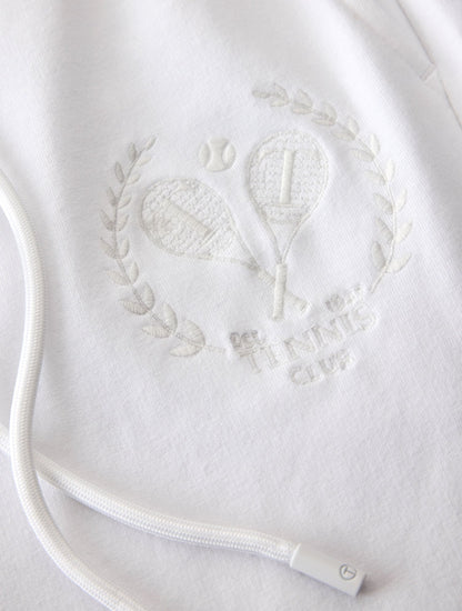 MODAL FRENCH TERRY CLASSIC EMBROIDERED CREST JOGGERS | Talbots