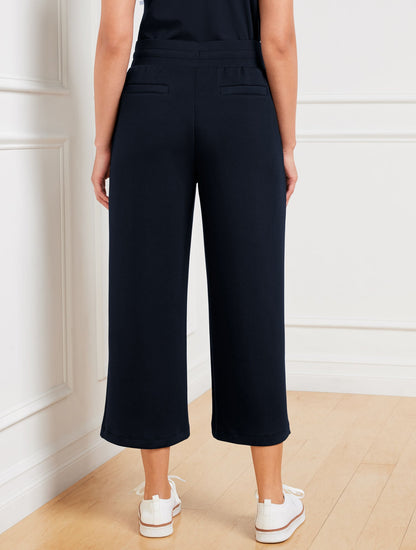 AIRKNIT STRETCH WIDE CROP PANTS | Talbots