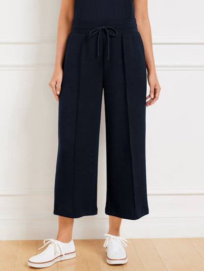 AIRKNIT STRETCH WIDE CROP PANTS | Talbots