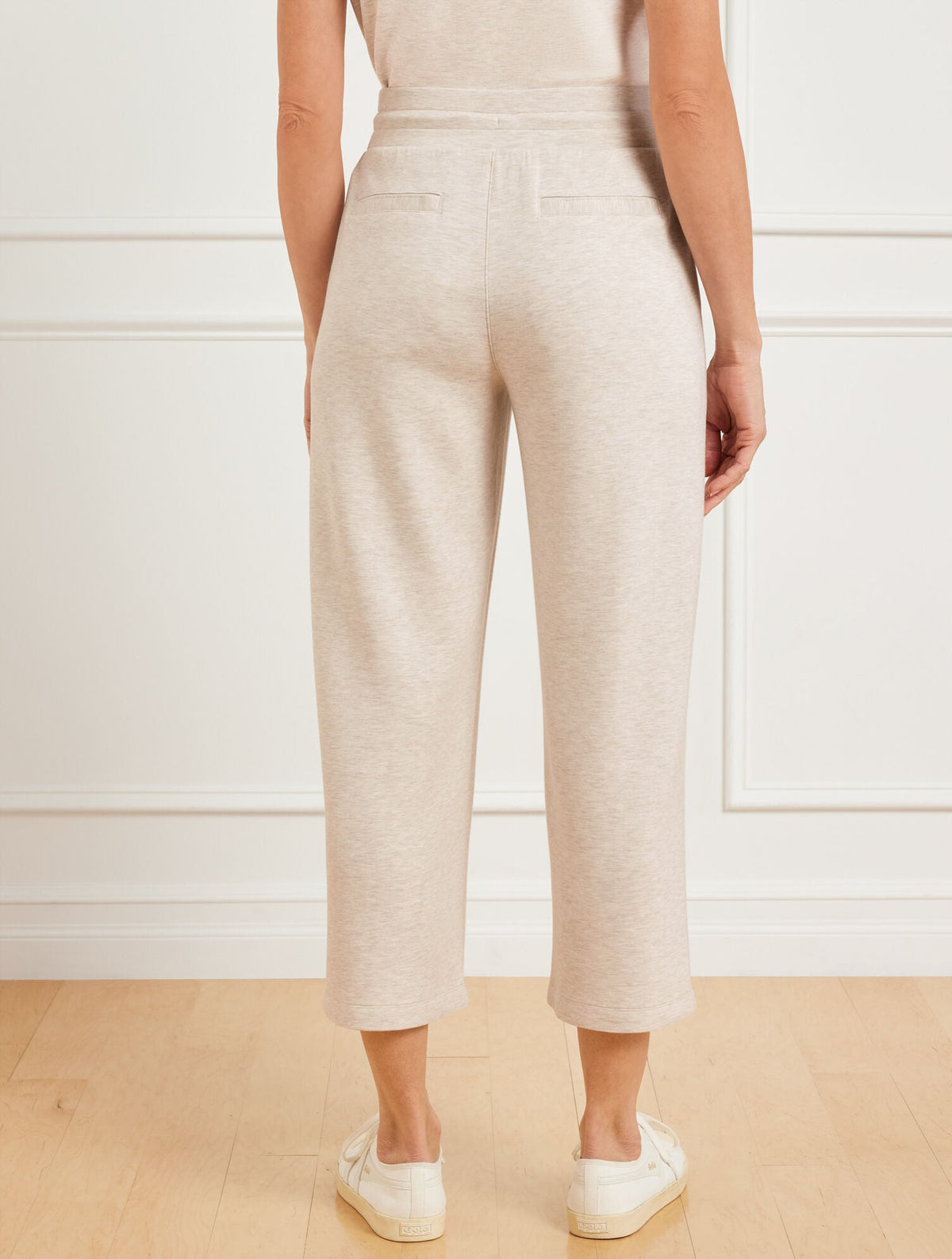 AIRKNIT STRETCH WIDE CROP PANTS - HEATHERED | Talbots