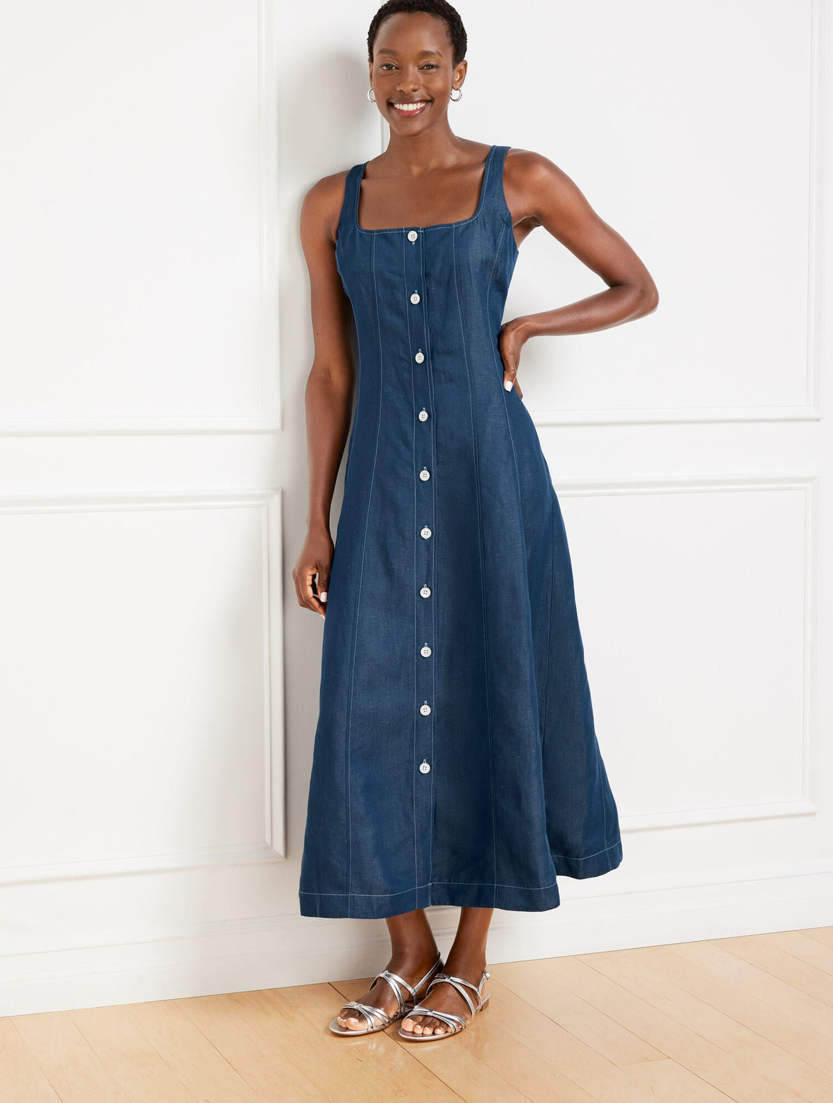 SEAM DETAIL FIT & FLARE DRESS | Talbots