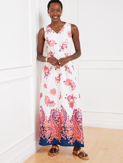 SIDE TIE MAXI DRESS - FLORAL PAISLEY | Talbots