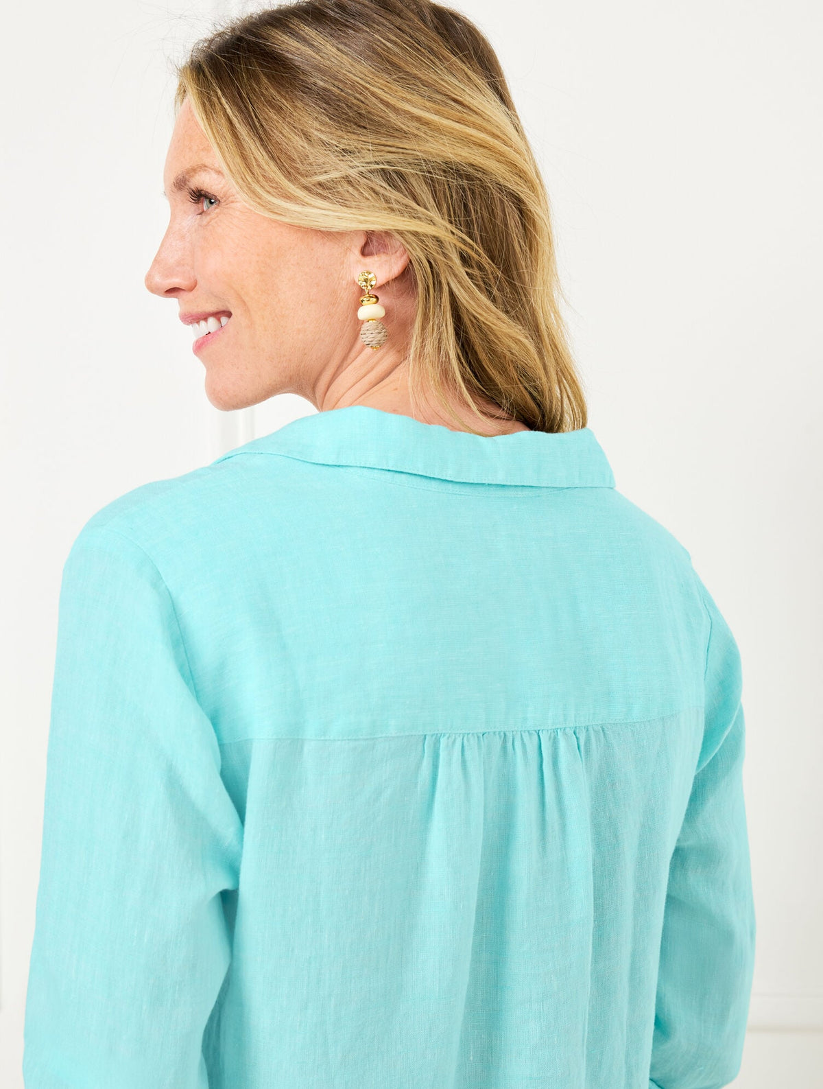 LONG SLEEVE LINEN KAFTAN SHIRTDRESS | Talbots