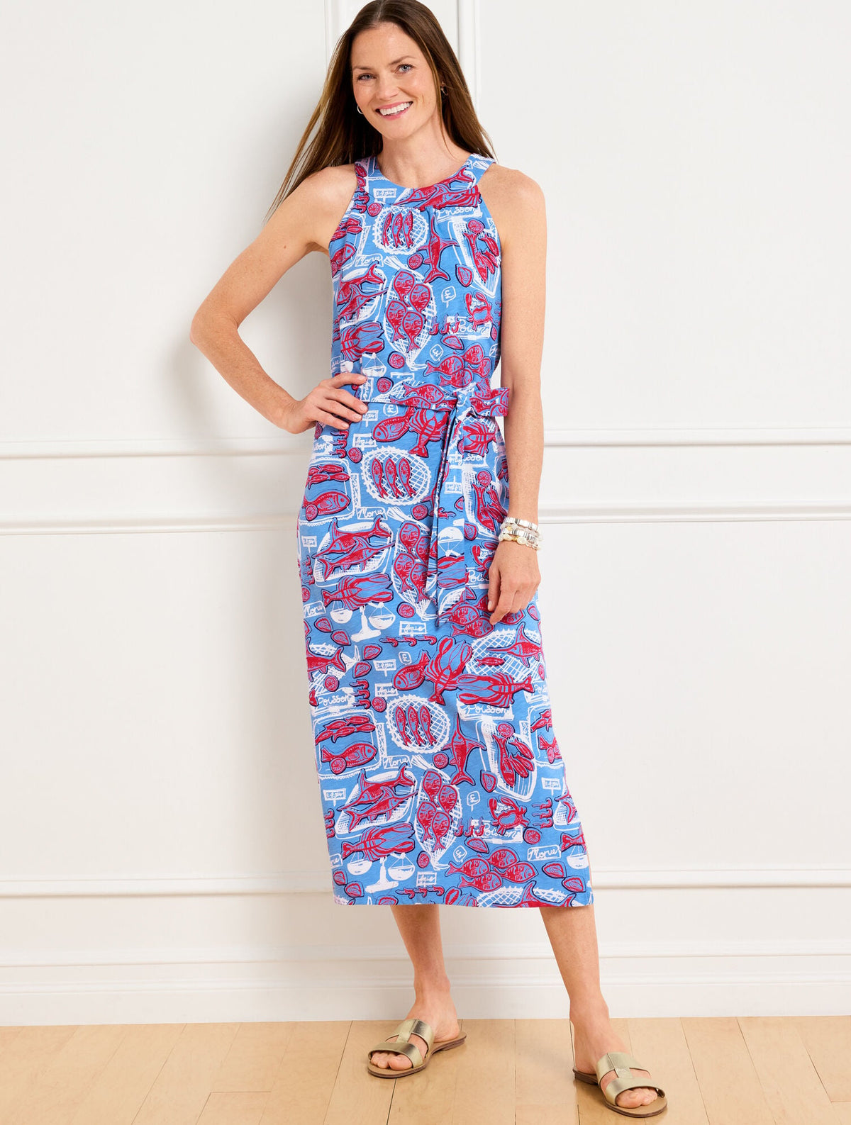 NANTUCKET SLUB HALTER MIDI DRESS - FISH MARKET | Talbots