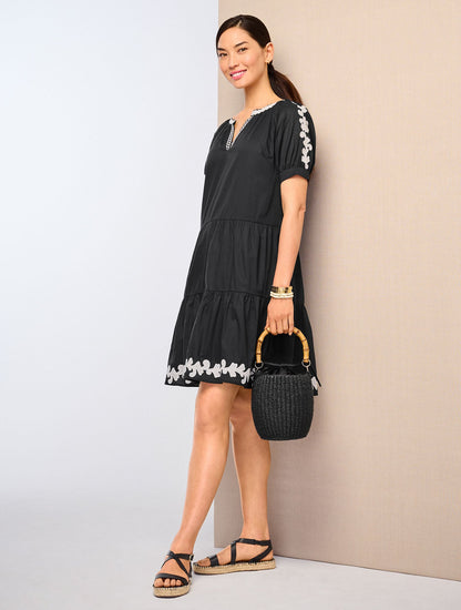 EMBROIDERED TIERED DRESS | Talbots
