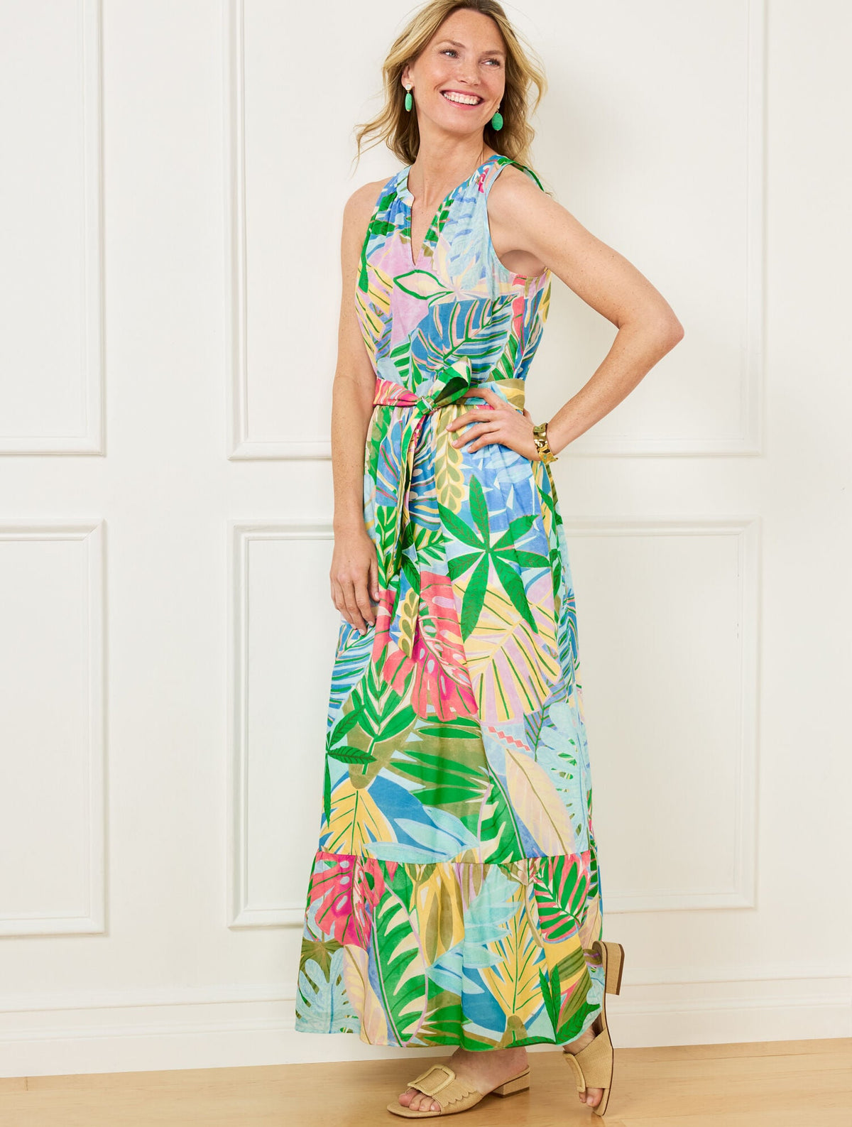 FIT & FLARE DRESS - PARADISE FOLIAGE | Talbots