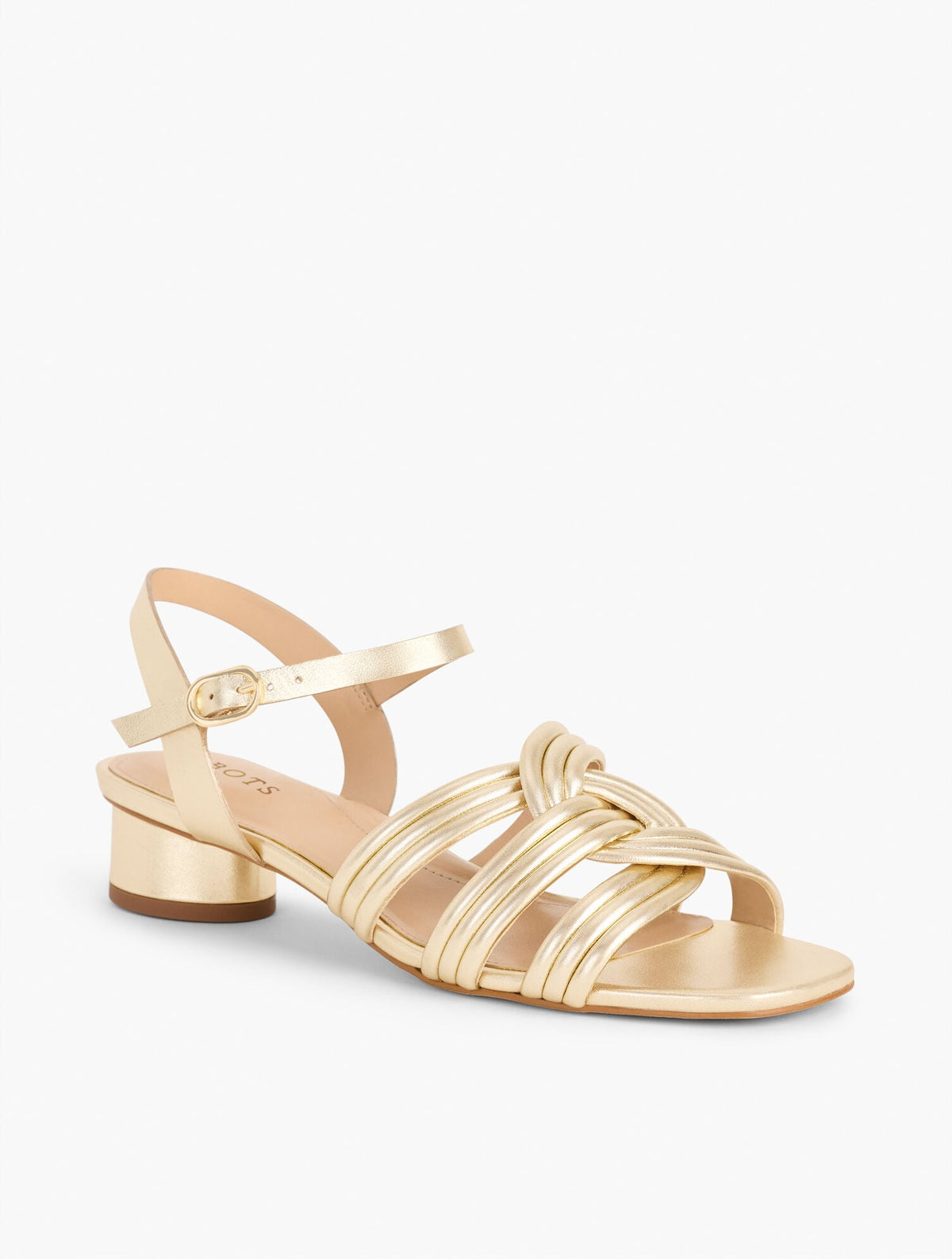 ADINA NAPPA BLOCK HEEL SANDALS - METALLIC | Talbots