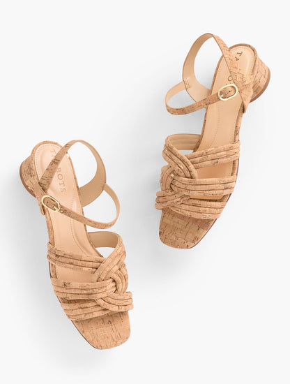 ADINA CORK BLOCK HEEL SANDALS | Talbots