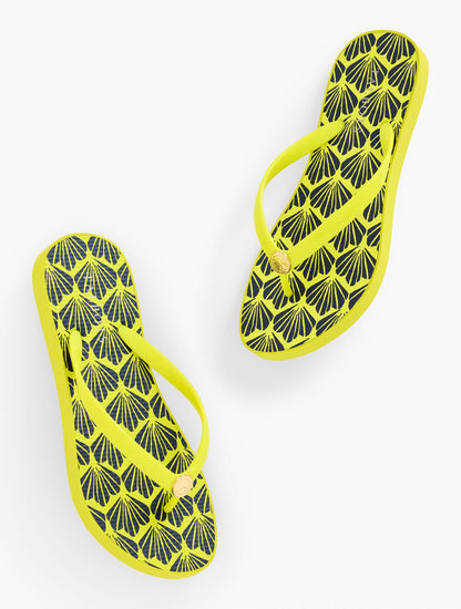 BEA MOLDED THONG FLIP FLOPS - AQUA CLUB FIJI SHELLS | Talbots