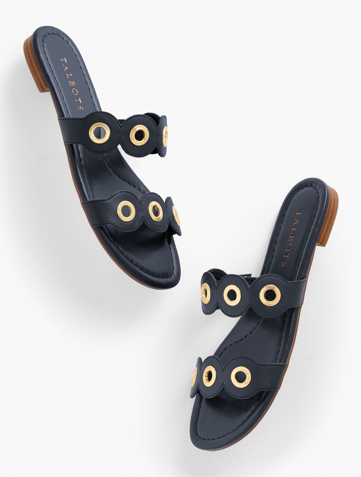 CAMY EYELET NAPPA SLIDES | Talbots