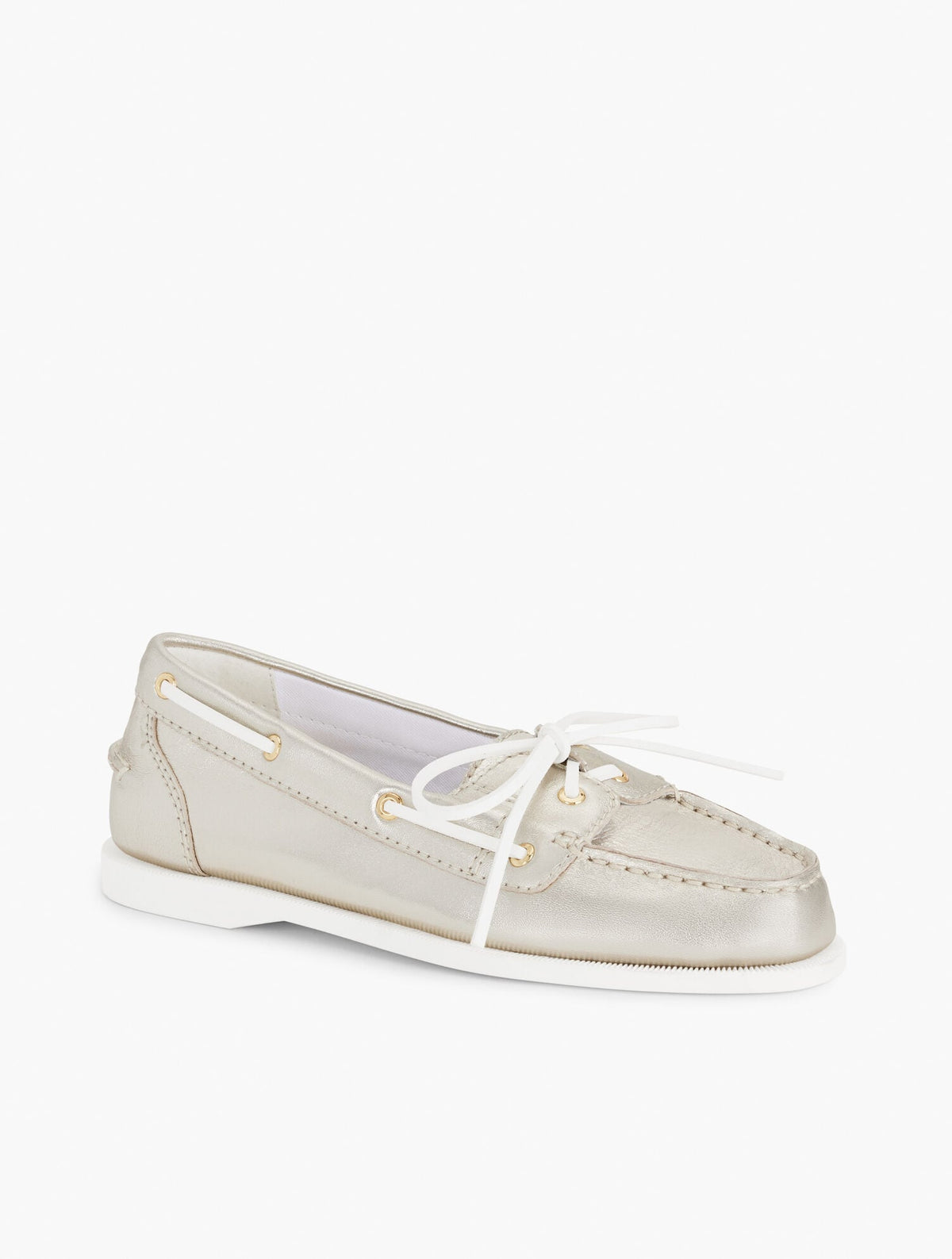 FINLEY METALLIC NAPPA BOAT SHOES | Talbots