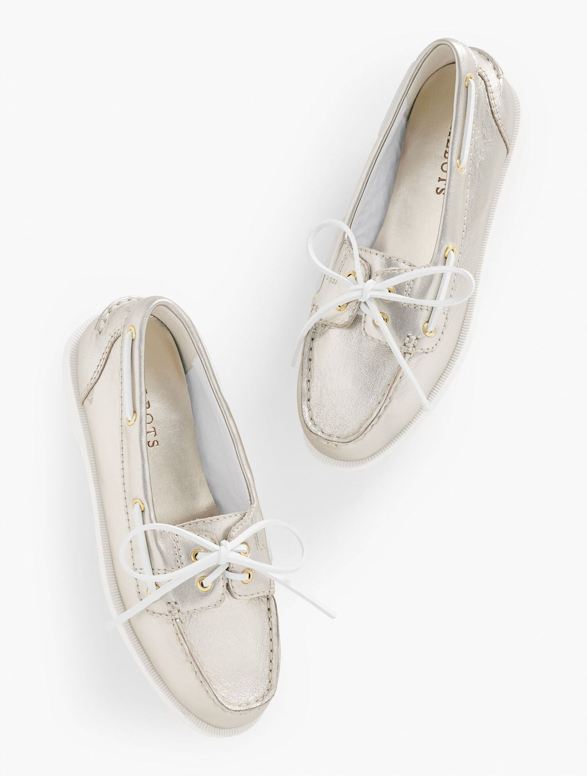 FINLEY METALLIC NAPPA BOAT SHOES | Talbots