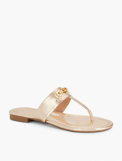 GIA BAMBOO METALLIC THONG SANDALS | Talbots