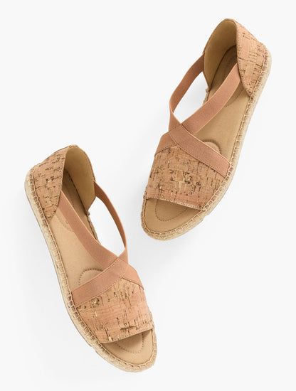 ILYSSA ELASTIC CORK ESPADRILLE FLATS | Talbots