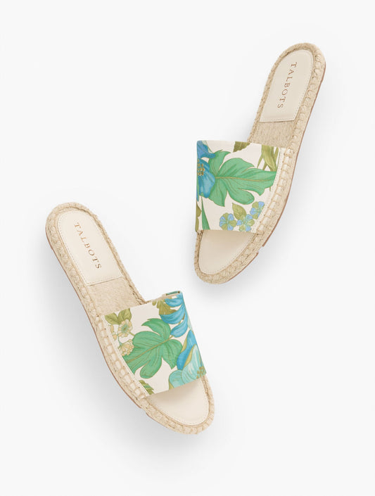 ILYSSA CANVAS ESPADRILLE SLIDES - FLORAL | Talbots