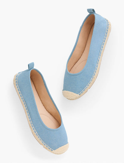 IZZY CHAMBRAY ESPADRILLE FLATS | Talbots