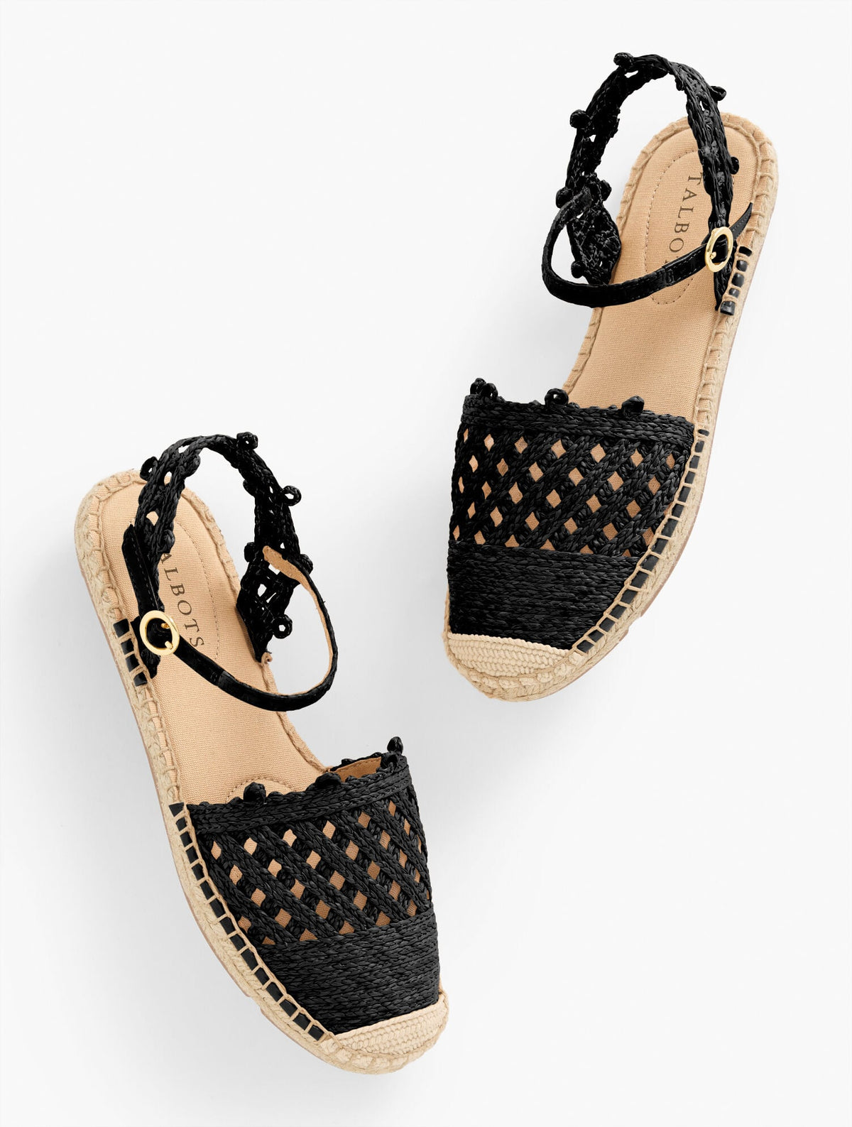 IZZY ANKLE STRAP RAFFIA ESPADRILLE FLATS | Talbots