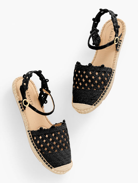IZZY ANKLE STRAP RAFFIA ESPADRILLE FLATS | Talbots