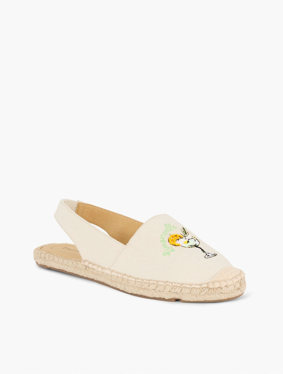 IZZY SLINGBACK BEADED ESPADRILLE FLATS - LEMONS | Talbots