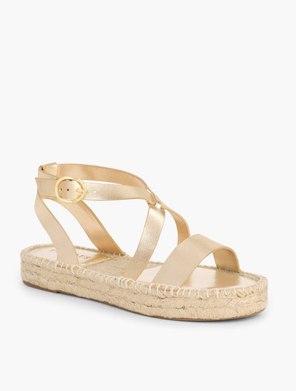HESTER METALLIC NAPPA ESPADRILLE SANDALS | Talbots