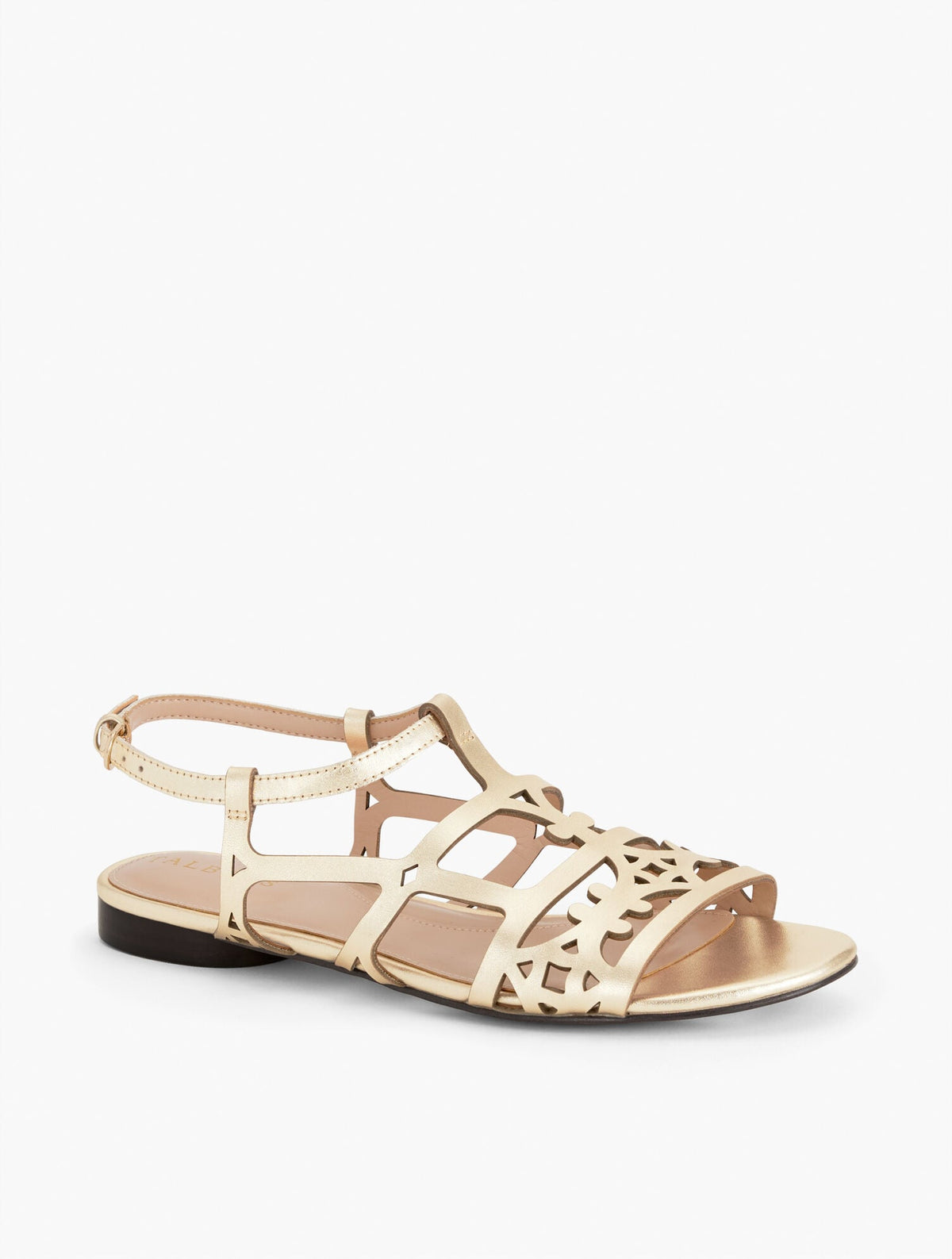KALI LASER CUT VACHETTA METALLIC SANDALS | Talbots
