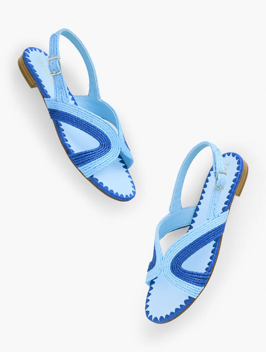 KERI CURVED RAFFIA SLIDES | Talbots