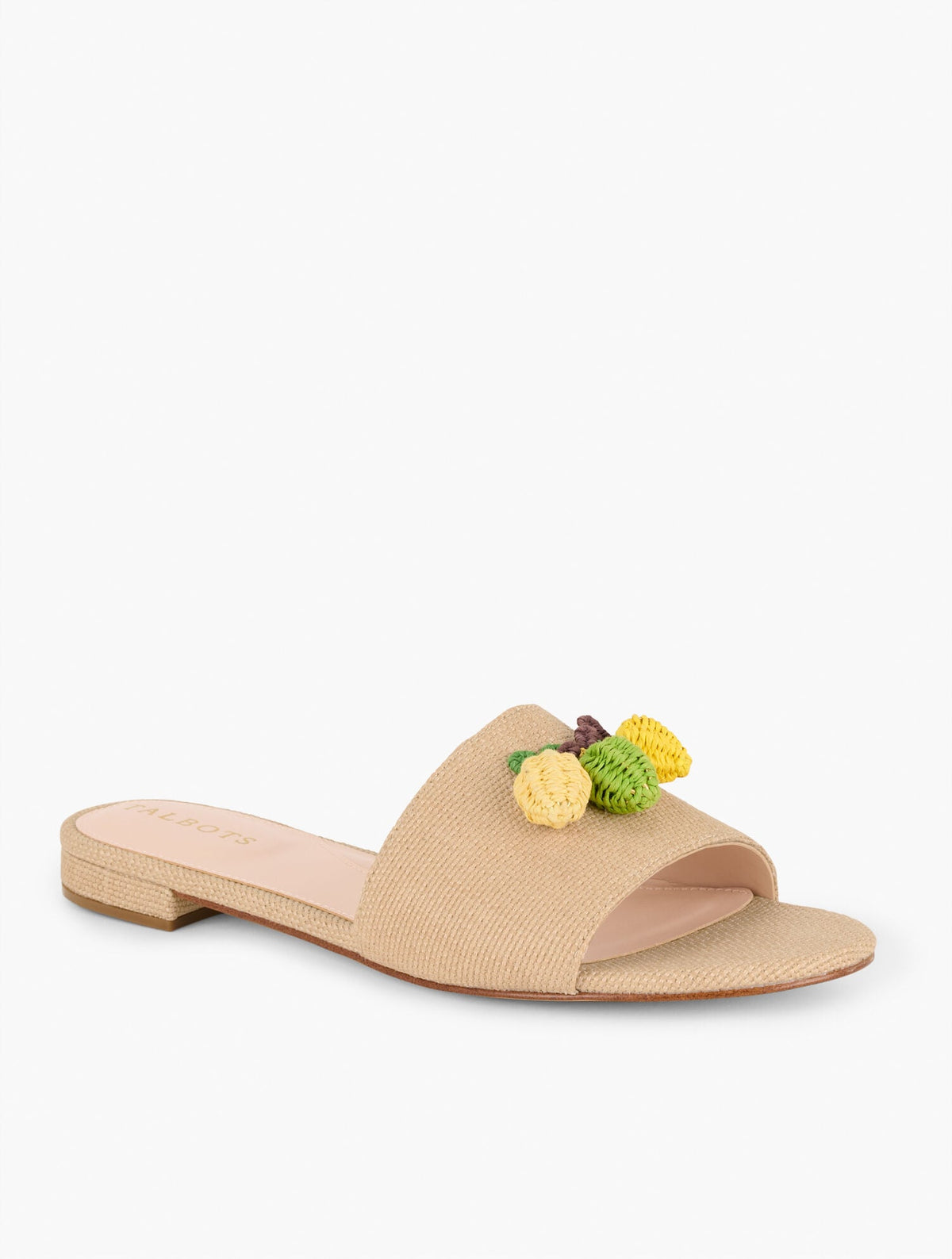 KERI EMBELLISHED WOVEN STRAW SLIDES | Talbots