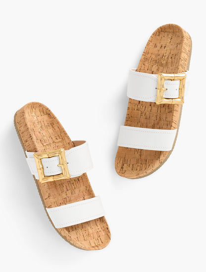 MALIA BUCKLE VACHETTA SLIDES | Talbots